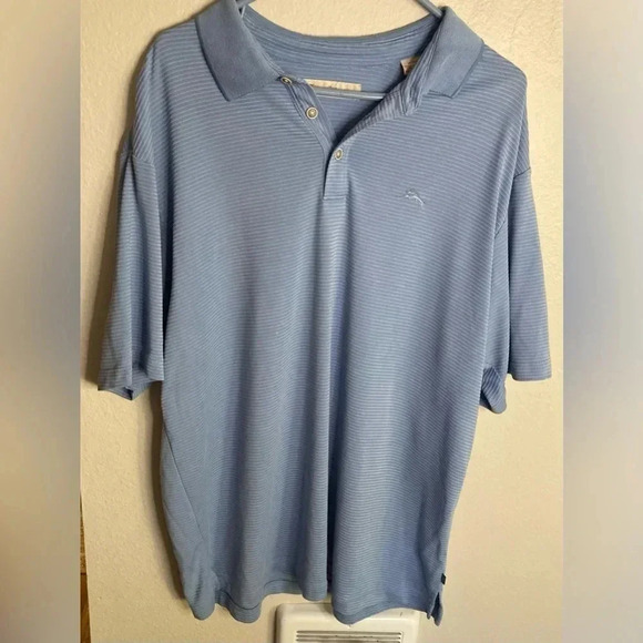 Tommy Bahama Men’s Ribbed Blue Collared Shirt Size XL - Picture 1 of 3